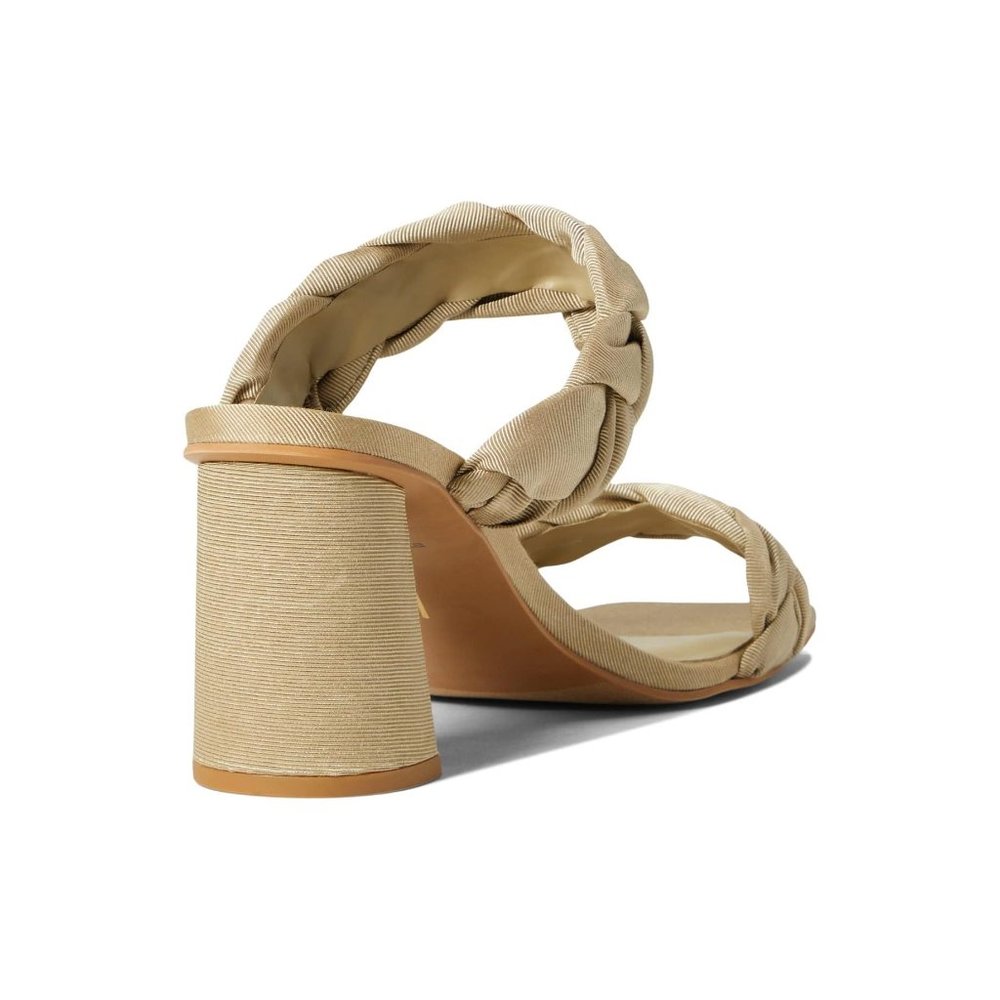 Dolce Vita Sandals Pheby Khaki Silk Braided Heels - Picture 4 of 5